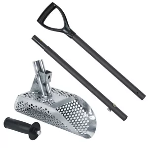 Dune Scoop Poseidon 10"x 5" Paletta per Sabbia in Acciaio Inox Fori Esagonali e Asta CF - Foto 1 di 9