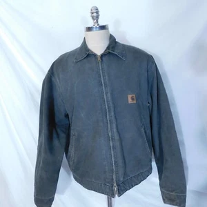 Vintage Carhartt Mens XL Detroit Blanket Lined Jacket J146 MOS Green Workwear - Picture 1 of 8