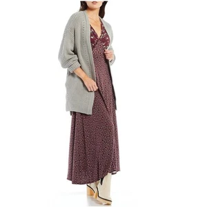 Women's Free People Oversized Knit Nightingale Cardi size L Bohemian Cottagecore - Picture 1 of 4