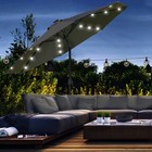 24 LED Parasol Umbrella Solar Powered Chain Light Garden Tilt Crank
