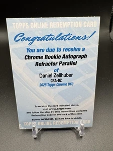 2025 Topps Chrome UFC Daniel Zellhuber Auto Rookie Refractor Parallel Redemption - Imagen 1 de 2