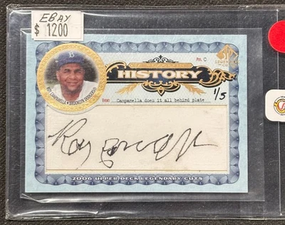 2006 Upper Deck SP Legendary Cuts Roy Campanella CUT AUTOGRAPH Auto 1/5 - Image 1 of 3