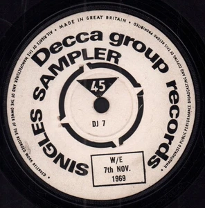 Various Artists Decca Group Records Singles Sampler W/E 7th Nov 1969 7" vinyl UK - Bild 1 von 2