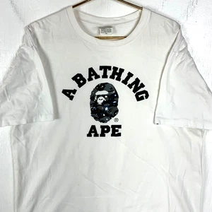 Bape Space Camo College T-Shirt 2XL White Single Stitch - Picture 1 of 7