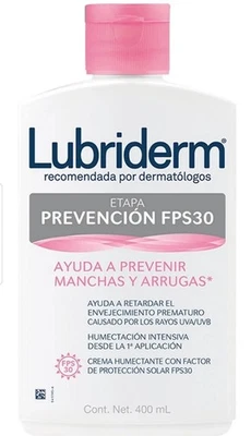 LUBRIDERM ETAPA PREVENCION FPS 30/PREVIENE MANCHAS & ARRUGAS/HUMECTANTE/400ML - Image 1 of 4