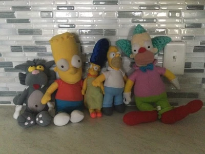 Lote de 4 peluches de Los Simpson Homero, Bart, Marge, Crusty y áspero Foto 1 de 4