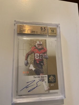 2011 SP Authentic AUTO Autograph GOLD #/15 Torrey Smith GRADED 9.5 - Image 1 of 2