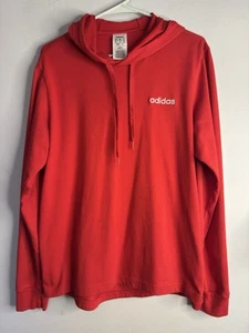 Adidas roter Herren Kapuzenpullover Baumwollmischung Shirt, Größe M, Kordelzug - Bild 1 von 8