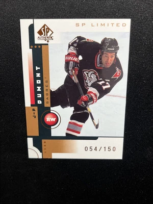 01-02 UD SP Authentic Hockey Limited 10 JP Dumont /150 - Image 1 of 2