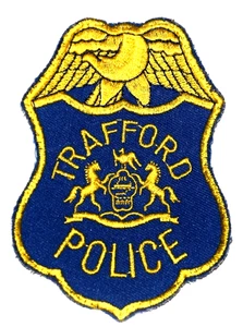 TRAFFORD – POLICE - PENNSYLVANIA PA Sheriff Police Patch VINTAGE OLD MESH 4” - Picture 1 of 2