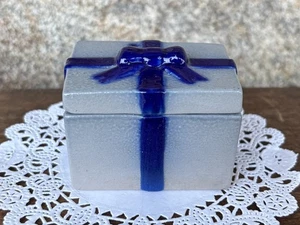 Vintage Eldreth Pottery Stoneware Grey/Blue Salt Glazed Trinket Box - '92 - Bild 1 von 11