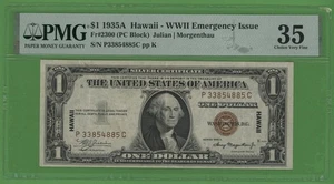 HAWAII  1  DOLLAR  1935 A   PICK # 36a  PMG 35 CHOICE VERY FINE. - Picture 1 of 2