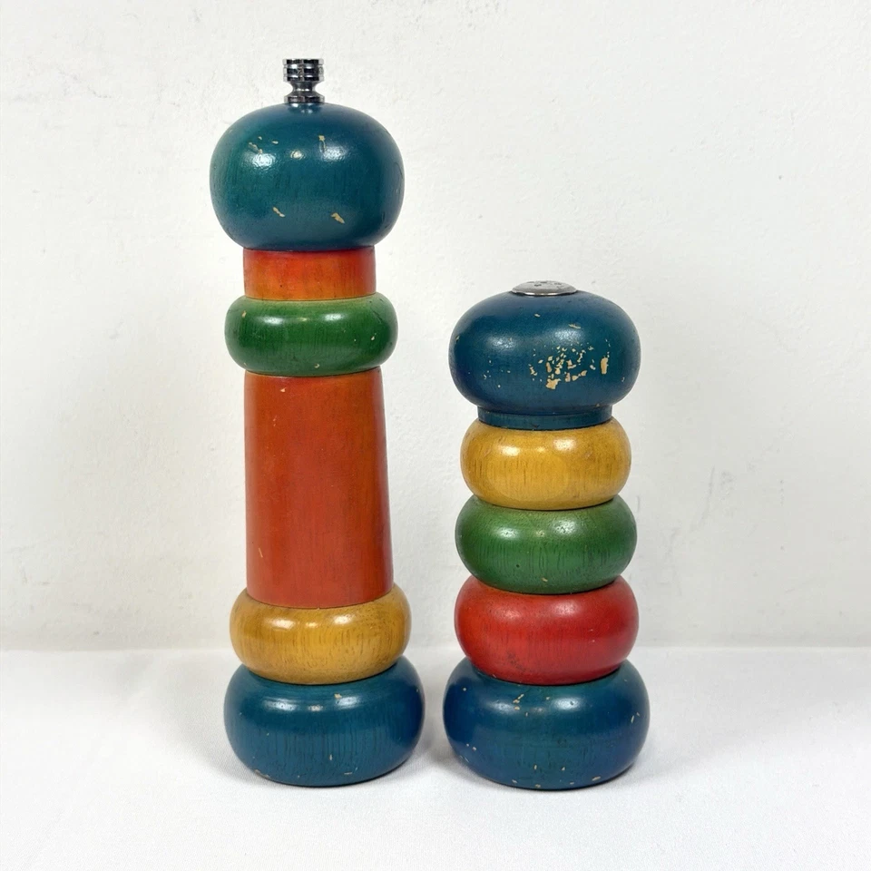 Olde Thompson Трехцветная Деревянная Мельница для Перца Цветная Винтажная США ЧИТАЙТЕ - Изображение 1 из 4