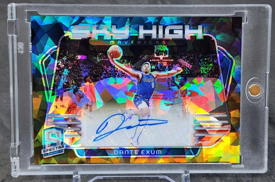 2023-24 Dante Exum #d /49 Auto Panini Spectra Ice Cracked Sky High 1/1 - Image 1 of 3