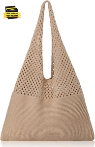 Crochet Beach Tote Bags, Stylish Mesh Beach Bags Shoulder Bag for Women, Cute Su - Picture 1 of 8