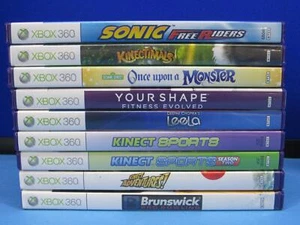 Lot of 9 Xbox 360 Kinect Games Sonic Kinectimals Leela Sports Your Shape Bundle - Picture 1 of 3