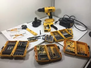 DeWALT LOT Cordless Drill DC759 W/ Battery & Charger , Staple Gun - Bits Razor+ - Picture 1 of 20