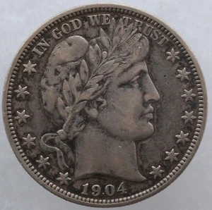 KAPPYSCOINS G9687 1904 CHOICE EF XF BARBER HALF DOLLAR - Picture 1 of 2