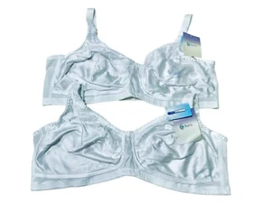 Trulife Mastectomy Set Of 2 Bras Size 48C White Style 210 Lace Cool Max Lining - Picture 1 of 21