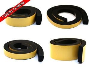 Neoprene Strip 20mm Thick x 2m Long: Black Self-adhesive Neoprene Rubber Sponge - Picture 1 of 8