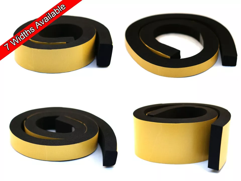 RUBBER STUFF Neoprene Strip 20mm Thick x 2m Long: Black Self-adhesive Neoprene Rubber Sponge