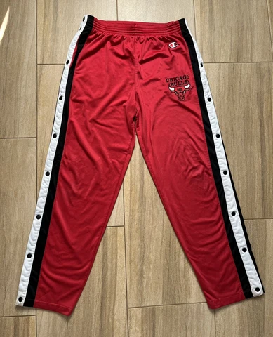 Vintage Chicago Bulls Jordan NBA Champion USA Pants Snap Breakaway Size L Cover
