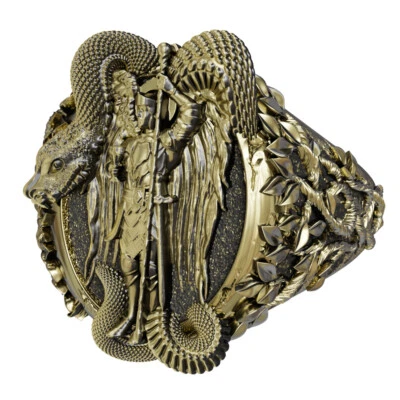 Anillo Arcángel Chamuel católico cristiano joyería de latón Foto 1 de 4