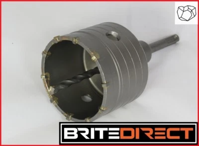 BRITE DIRECT 65-150mm SDS Plus Max Carbide Hole Saw Drill Bit Set Kit + Shaft Wall Stone Best