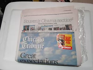 PRÄSIDENT OBAMA Souvenir Abschnitt innen 2008 Sonntag 9. November Chicago Tribune - Bild 1 von 6