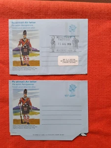 2 Scottish Pictorial Aerogramme Queens Own Highlanders 23 Aug 1978 FDC & unbenutzt - Bild 1 von 5