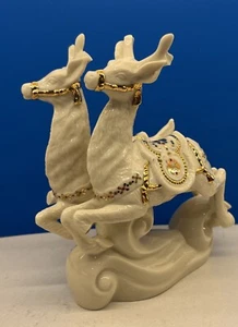 Figuras de renos dañadas LENOX Dash Away All Donner & Blitzen - Imagen 1 de 11