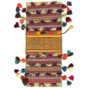 Afghan Saddle Bag Rug Hand Knotted Wool Arabian Show Horses Decor 83x35cm - Picture 1 of 2