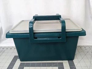 Tupperware Carry All Storage Tote Bin with Handle Green - Picture 1 of 18