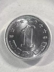 1963 Yugoslavia 1 Dinar Coin Graded MS 65 by ANACS - Picture 1 of 4