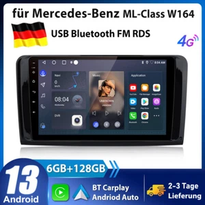 Autoradio DAB+Android 14 CarPlay Navi per Mercedes Classe ML/GL W164 X164 BT SWC - Foto 1 di 14