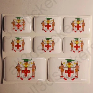 Pegatinas Jamaica Escudo de Armas Pegatina Vinilo Adhesivo Resina 3D Relieve - Foto 1 di 1