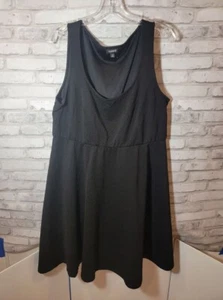 Torrid Sun Dress Size 1 (1XL) Ruched Bust Black 100% Rayon Sleeveless - Picture 1 of 10