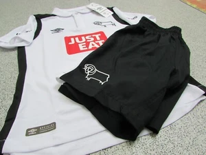 Official Umbro Derby County Junior Kid's Home Kit 2016/17 (Shirt & Shorts Only)  - Picture 1 of 11