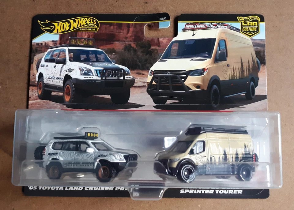 Hot Wheels Premium Paquete de 2 Toyota Land Cruiser Prado Mercedes Benz Sprinter Van Foto 1 de 1