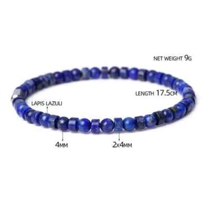 bracciale donna pietre lapislazzuli elasticizzato con filo interno in TPU - Imagen 1 de 8