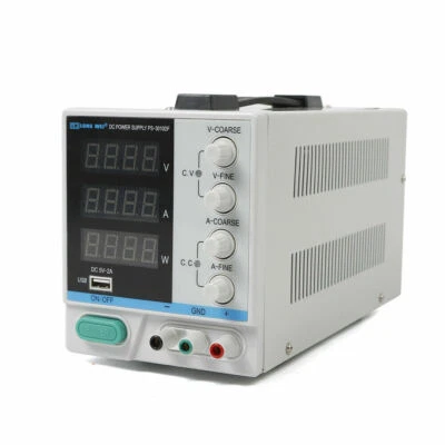 Adjustable Power Supply Precision Variable DC Digital Lab with Clip 30V 10A 220V - Image 1 of 4