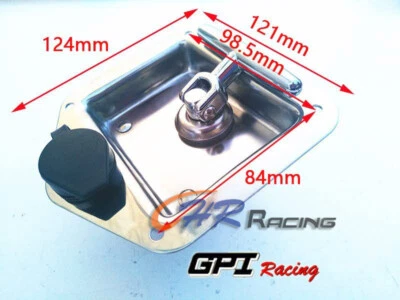 2x Stainless Steel Folding T Handle Lock Latch for Trailer Truck Paddle Tool Box - Image 1 of 4