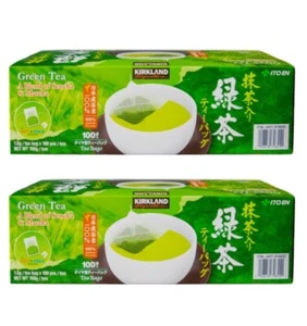 2 Pack Kirkland Organic Japanese Green Tea, Blend of Sencha & Matcha 100ct Each - Picture 1 of 2