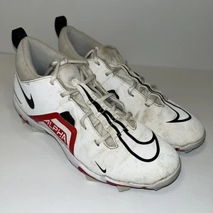 Nike Alpha Menace Football Cleats Men Sz 8.5 CVO582-103 White Red - Foto 1 di 15