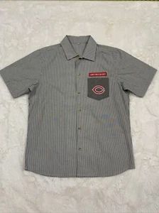 Hiroshima Carp Fan Club 2021 Pin Striped Collared Shirt With Pocket Size Medium - Bild 1 von 10