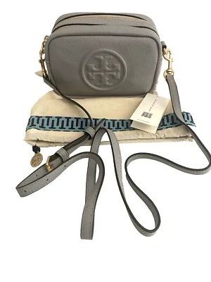 Tory Burch Perry Bombe Mini Shoulder Camera Bag Bay Gray 55691 0622 NWT TB - Image 1 of 4