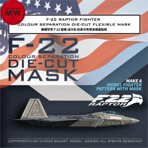 1/48 F-22 Raptor Fighter Color Separation Flexible Mask for Hasegawa 52293 Model - Picture 1 of 5