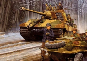 Póster foto tanque tigre alemán Wehrmacht de la Segunda Guerra Mundial tripulación tigre real - Imagen 1 de 1