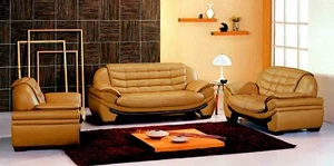 Klassische Set Garnitur 3+2 Sitzer Ledersofa Sofa Couch Polster Sitz Garnituren - Bild 1 von 12