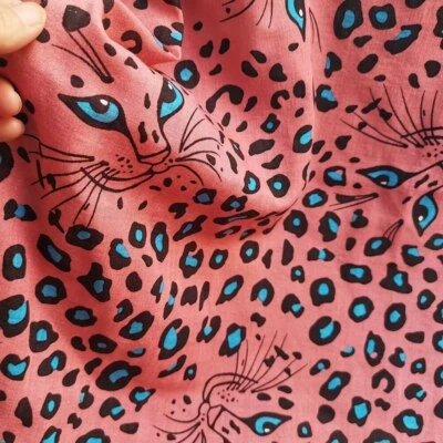 1 yarda X 1,45 metros tela de leopardo fino algodón gasa crepé verano  Foto 1 de 4